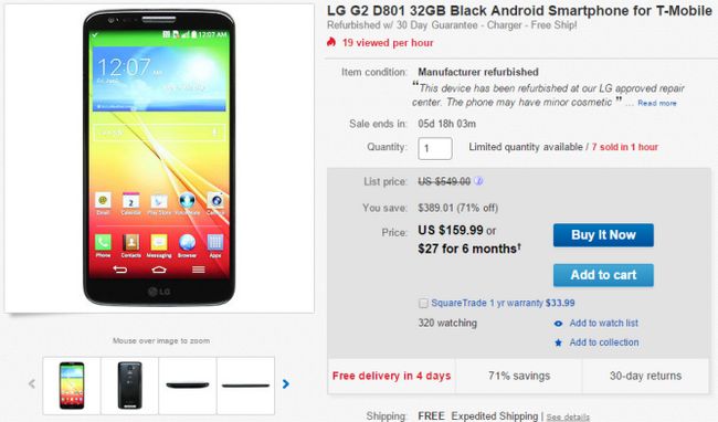 Fotografía - [Offre Alerte] Rénové G2 LG (T-Mobile) en vente pour 159,99 $ sur eBay